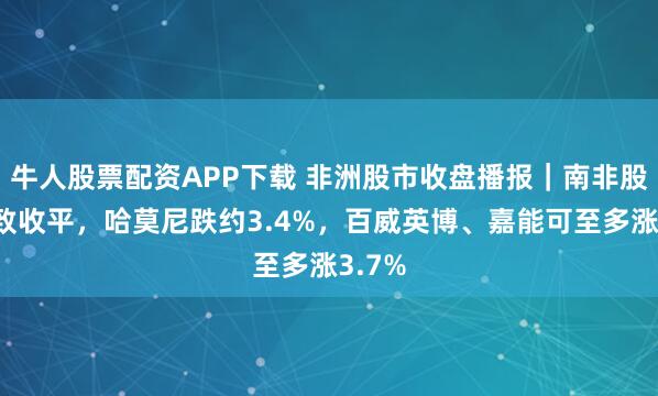 牛人股票配资APP下载 非洲股市收盘播报｜南非股市大致收平，哈莫尼跌约3.4%，百威英博、嘉能可至多涨3.7%