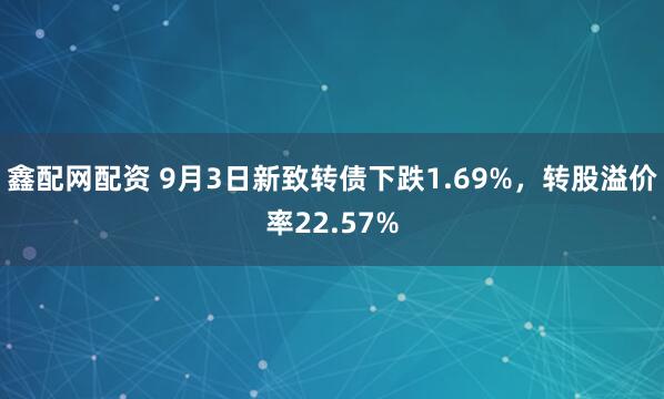 鑫配网配资 9月3日新致转债下跌1.69%，转股溢价率22.57%